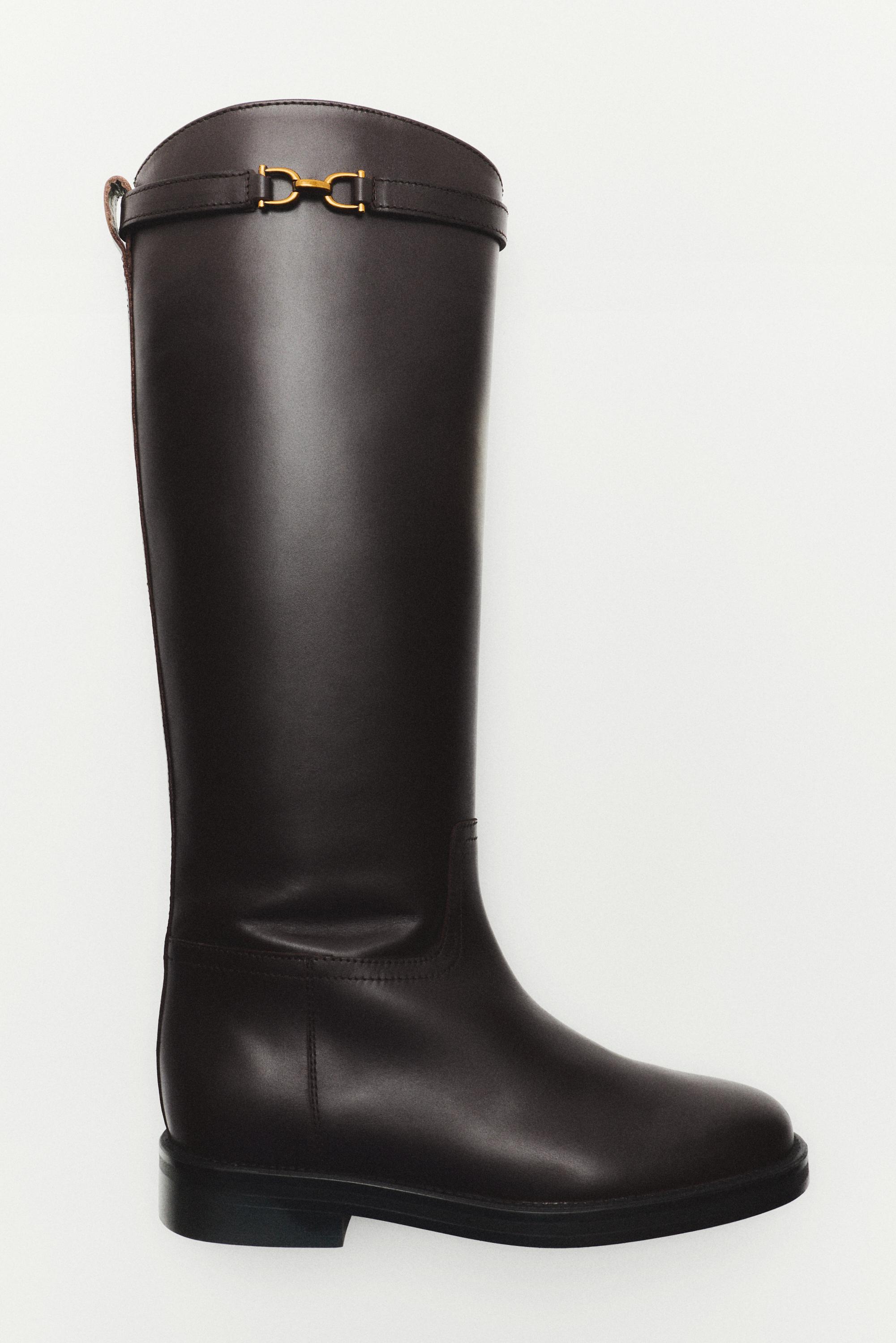 Leather riding boot